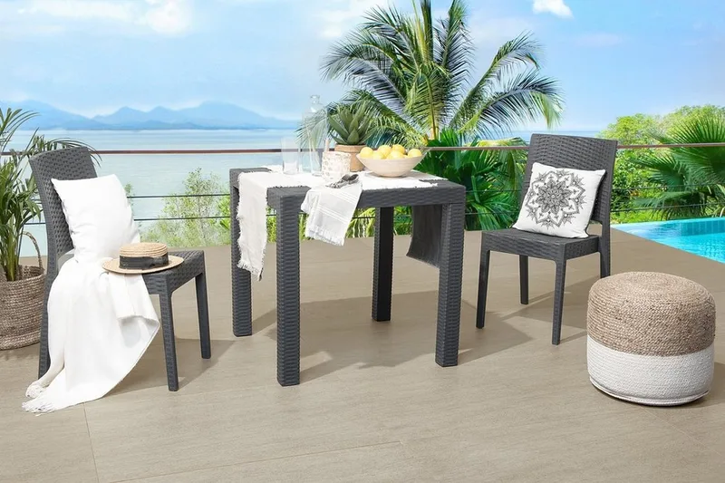 Knockytoul Trädgårdsbord 80x80 cm - Svart - Utemöbler - Utebord & trädgårdsbord - Matbord utomhus