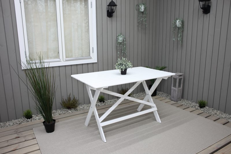 Larios Matbord Utomhus 126 cm - Vit - Utemöbler - Utebord & trädgårdsbord - Matbord utomhus
