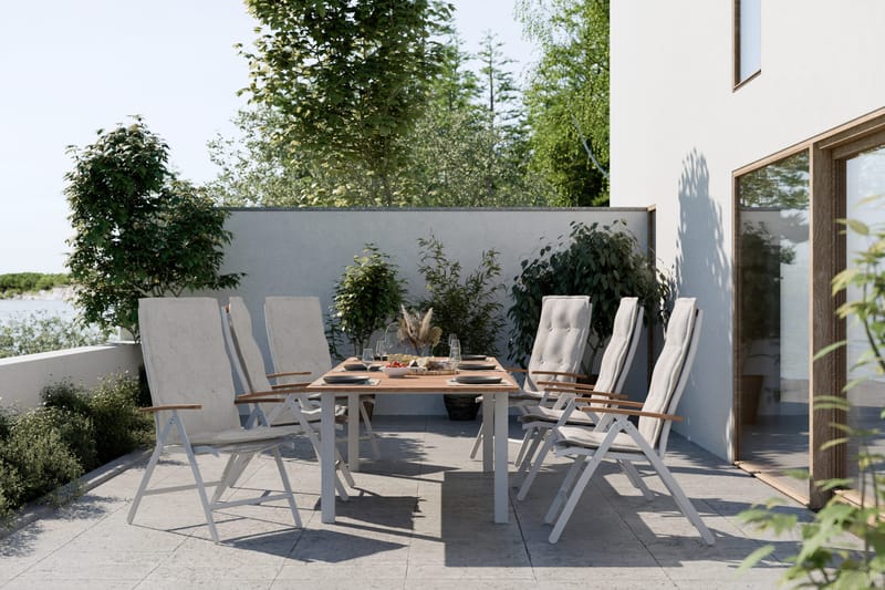 Las Vegas Matbord Utomhus Förlängningsbart 152-210x90 cm - Teak/Vit - Utemöbler - Utebord & trädgårdsbord - Matbord utomhus