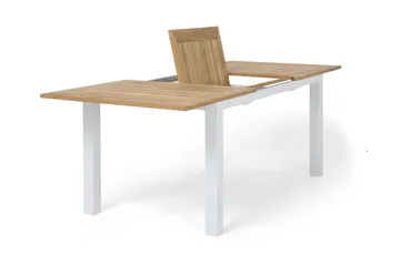 Las Vegas Matbord Utomhus Förlängningsbart 152-210x90 cm - Teak/Vit - Utemöbler - Utebord & trädgårdsbord - Matbord utomhus