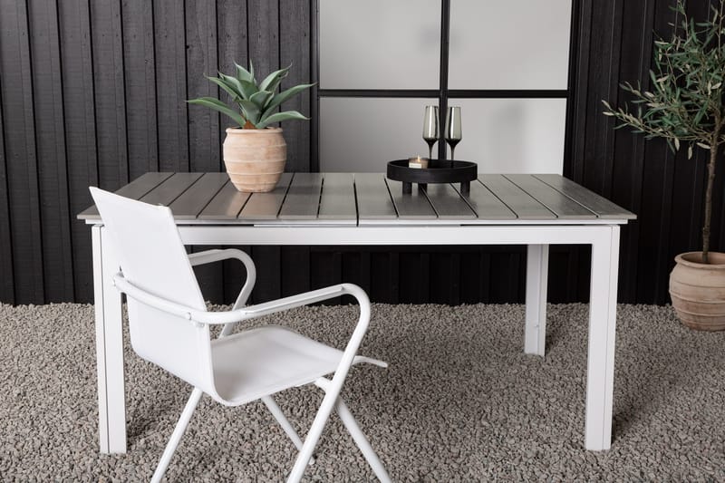 Levels Förlängningsbart Matbord Utomhus 160-240 cm - Vit/Grå - Utemöbler - Utebord & trädgårdsbord - Matbord utomhus