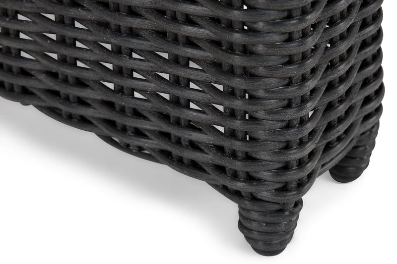 Marcus Stort Matbord Utomhus 200x100 cm – Utebord i konstrotting med glasskiva för Uteplats och Trädgård - Svart - Utemöbler - Utebord & trädgårdsbord - Matbord utomhus