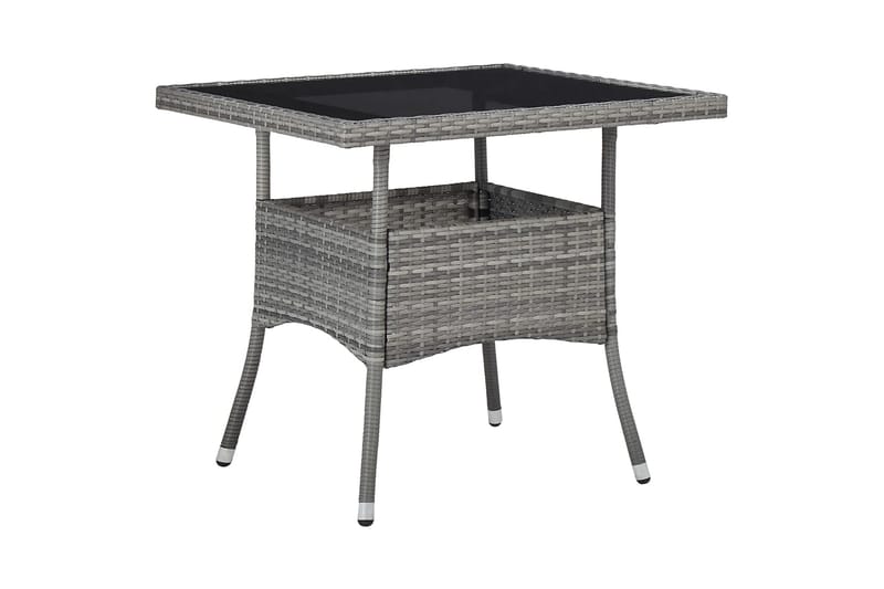 Matbord Utomhus för trädgård grå konstrotting och glas - Grå - Utemöbler - Utebord & trädgårdsbord - Matbord utomhus