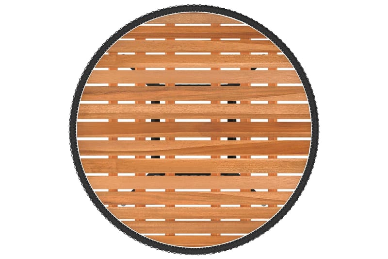 Matbord Utomhus för trädgård svart Ã˜70cm konstrotting och massiv ak - Svart - Utemöbler - Utebord & trädgårdsbord - Matbord utomhus