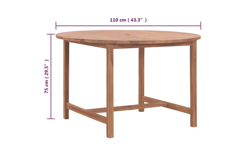 Matbord Utomhus för trädgården 110x75 cm massiv teak - Brun - Utemöbler - Utebord & trädgårdsbord - Matbord utomhus