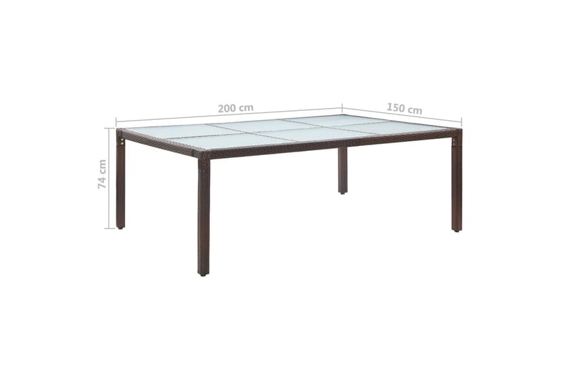 Matbord Utomhus för trädgården brun 200x150x74 cm konstrotting - Brun - Utemöbler - Utebord & trädgårdsbord - Matbord utomhus