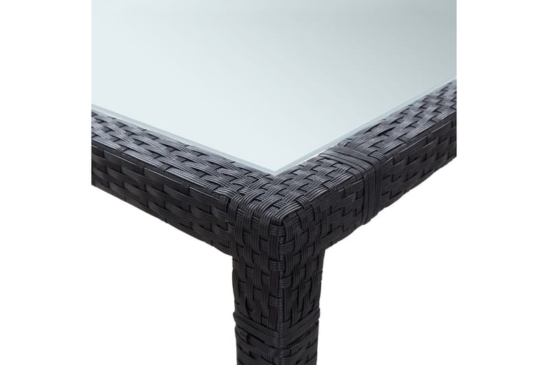 Matbord Utomhus för trädgården svart 200x150x74 cm konstrotting - Svart - Utemöbler - Utebord & trädgårdsbord - Matbord utomhus