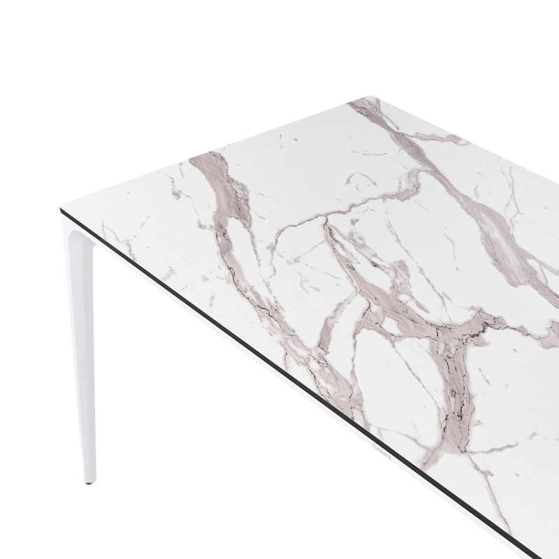 Matbord utomhus Sovareto 90x180 cm Marmoreffekt - Vit - Utemöbler - Utebord & trädgårdsbord - Matbord utomhus
