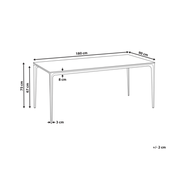 Matbord utomhus Sovareto 90x180 cm Marmoreffekt - Vit - Utemöbler - Utebord & trädgårdsbord - Matbord utomhus
