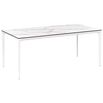 Matbord utomhus Sovareto 90x180 cm Marmoreffekt - Vit - Utemöbler - Utebord & trädgårdsbord - Matbord utomhus