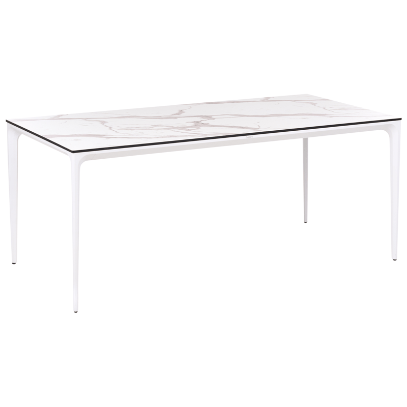 Matbord utomhus Sovareto 90x180 cm Marmoreffekt - Vit - Utemöbler - Utebord & trädgårdsbord - Matbord utomhus