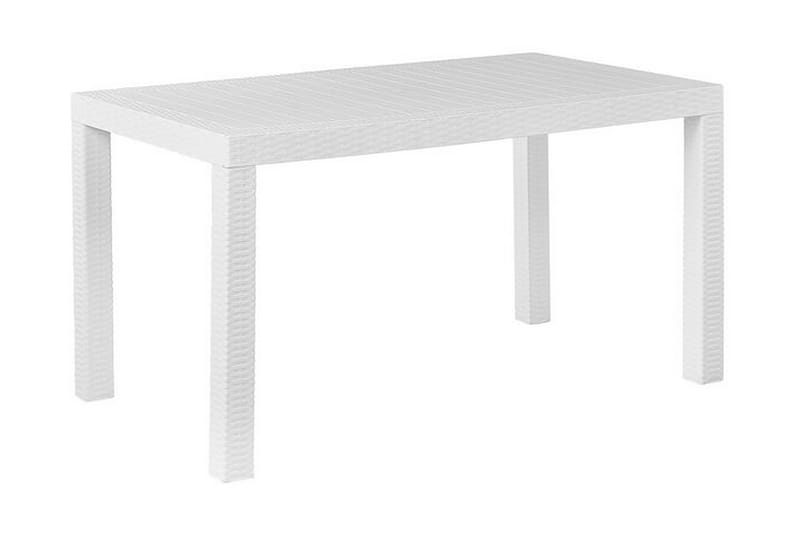 Matbord Utomhus vit 140 x 80 cm FOSSANO - Vit - Utemöbler - Utebord & trädgårdsbord - Matbord utomhus
