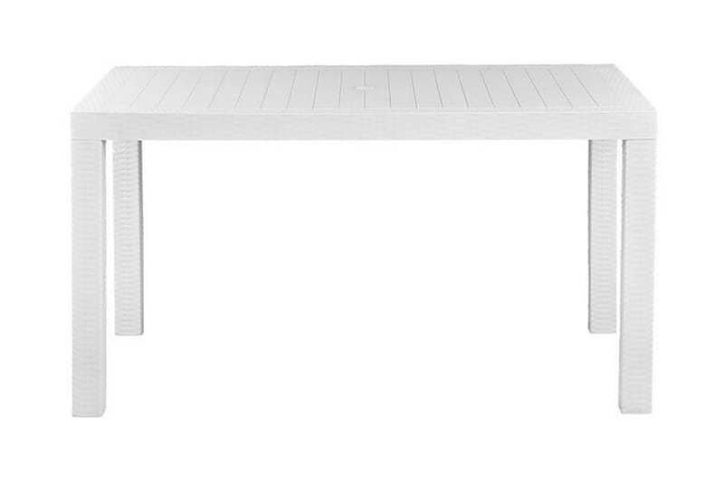 Matbord Utomhus vit 140 x 80 cm FOSSANO - Vit - Utemöbler - Utebord & trädgårdsbord - Matbord utomhus