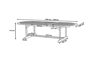 Maui Trädgårdsbord 220 cm - Trä/Natur - Utemöbler - Utebord & trädgårdsbord - Matbord utomhus