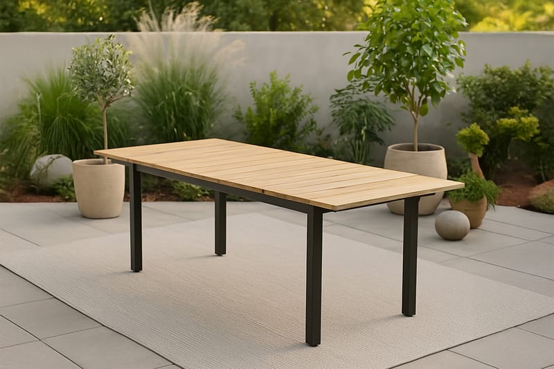 Mexico Förlängningsbart Matbord Utomhus 160-240 cm Brun/Svart - Venture Home - Utemöbler - Utebord & trädgårdsbord - Matbord utomhus