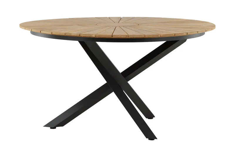 Mexico Matbord Utomhus Rund 140 cm Brun/Svart - Venture Home - Utemöbler - Utebord & trädgårdsbord - Matbord utomhus
