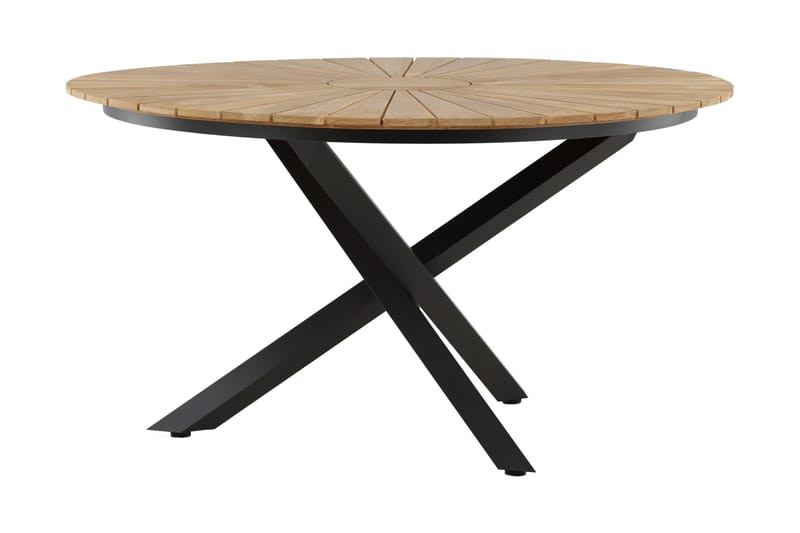 Mexico Matbord Utomhus Rund 140 cm Brun/Svart - Venture Home - Utemöbler - Utebord & trädgårdsbord - Matbord utomhus