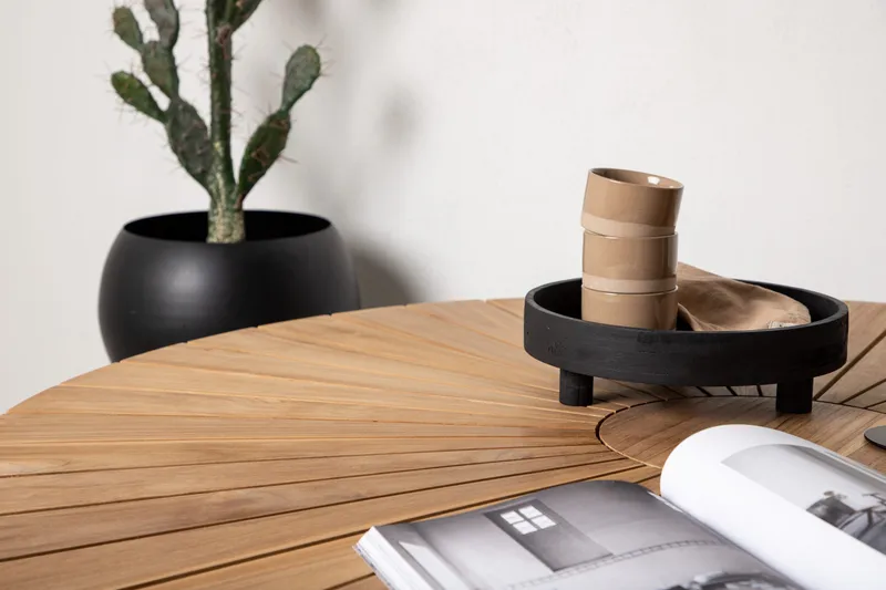 Mexico Matbord Utomhus Rund 140 cm Brun/Svart - Venture Home - Utemöbler - Utebord & trädgårdsbord - Matbord utomhus