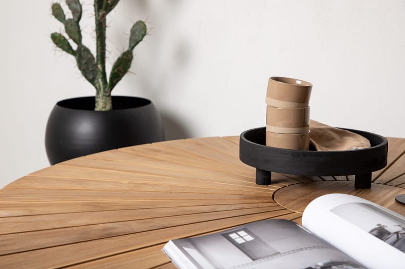 Mexico Matbord Utomhus Rund 140 cm Brun/Svart - Venture Home - Utemöbler - Utebord & trädgårdsbord - Matbord utomhus