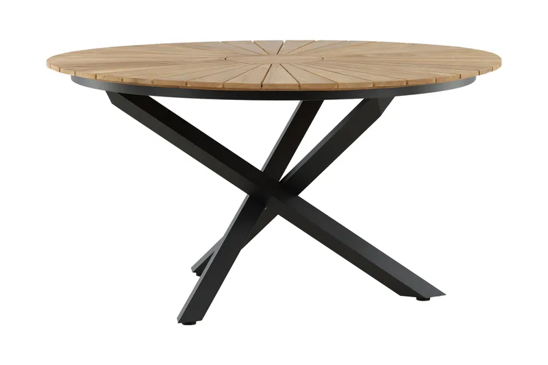 Mexico Matbord Utomhus Rund 140 cm Brun/Svart - Venture Home - Utemöbler - Utebord & trädgårdsbord - Matbord utomhus