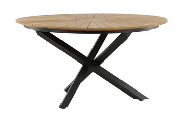 Mexico Matbord Utomhus Rund 140 cm Brun/Svart - Venture Home - Utemöbler - Utebord & trädgårdsbord - Matbord utomhus