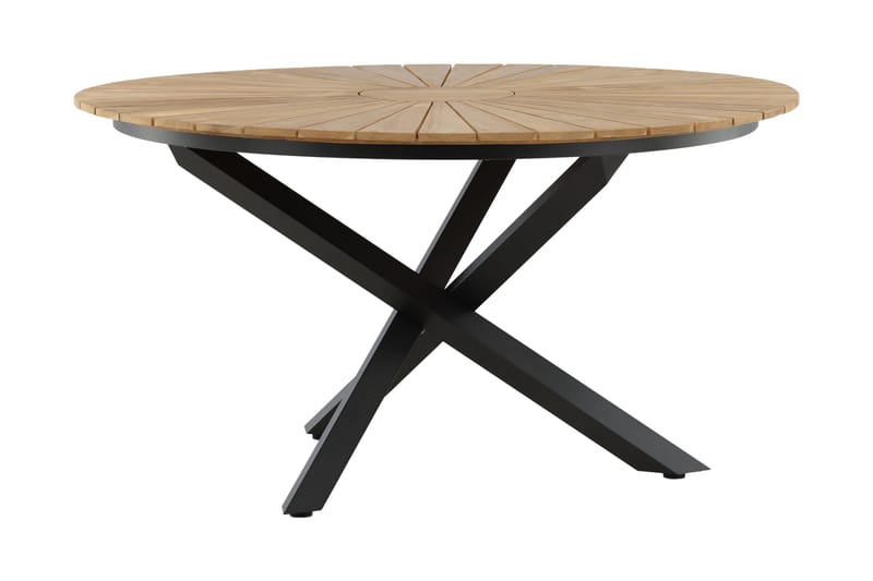 Mexico Matbord Utomhus Rund 140 cm Brun/Svart - Venture Home - Utemöbler - Utebord & trädgårdsbord - Matbord utomhus