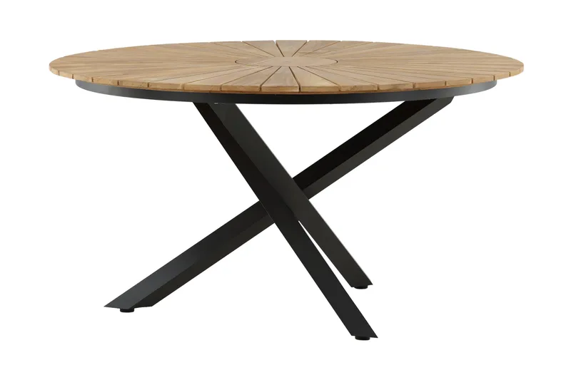 Mexico Matbord Utomhus Rund 140 cm Brun/Svart - Venture Home - Utemöbler - Utebord & trädgårdsbord - Matbord utomhus