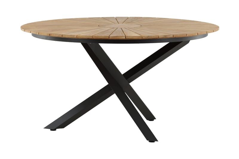 Mexico Matbord Utomhus Rund 140 cm Brun/Svart - Venture Home - Utemöbler - Utebord & trädgårdsbord - Matbord utomhus