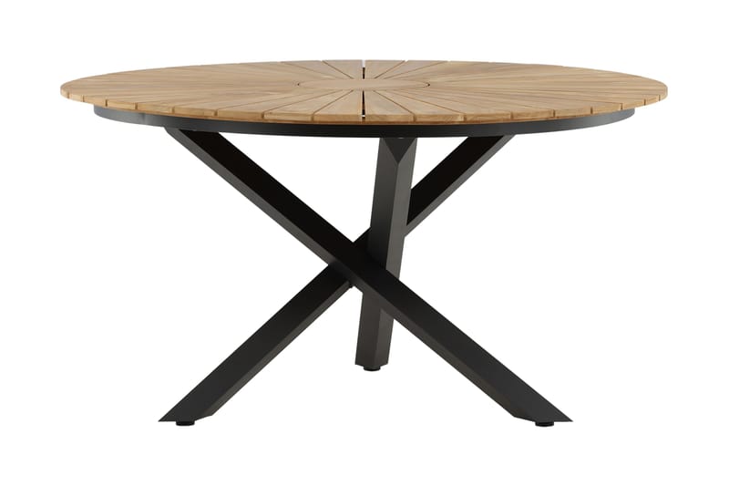 Mexico Matbord Utomhus Rund 140 cm Brun/Svart - Venture Home - Utemöbler - Utebord & trädgårdsbord - Matbord utomhus