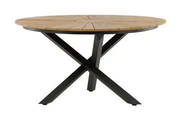 Mexico Matbord Utomhus Rund 140 cm Brun/Svart - Venture Home - Utemöbler - Utebord & trädgårdsbord - Matbord utomhus