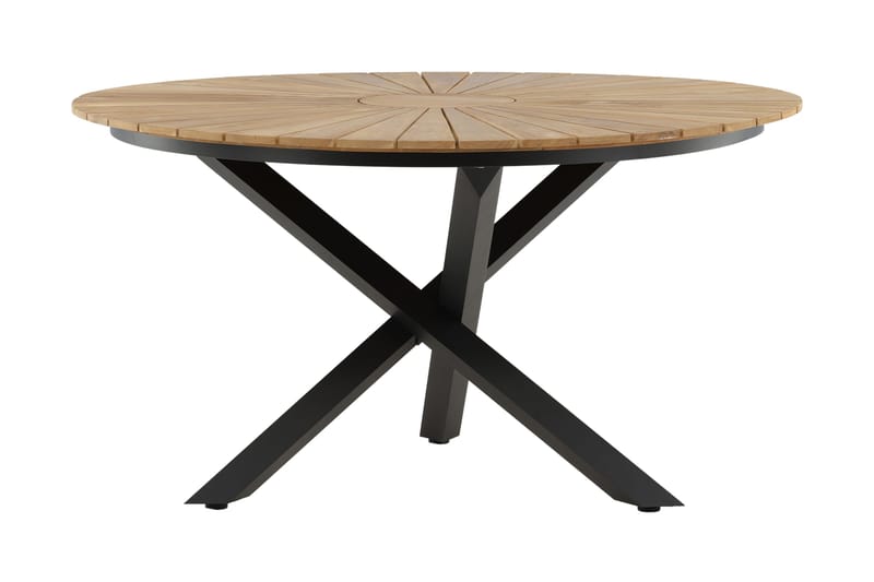 Mexico Matbord Utomhus Rund 140 cm Brun/Svart - Venture Home - Utemöbler - Utebord & trädgårdsbord - Matbord utomhus