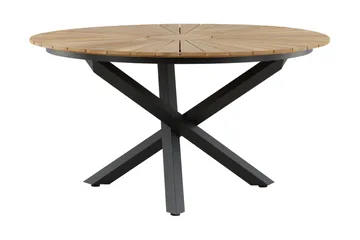 Mexico Matbord Utomhus Rund 140 cm Brun/Svart - Venture Home - Utemöbler - Utebord & trädgårdsbord - Matbord utomhus