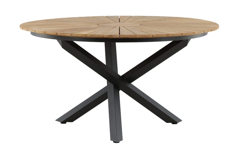 Mexico Matbord Utomhus Rund 140 cm Brun/Svart - Venture Home - Utemöbler - Utebord & trädgårdsbord - Matbord utomhus