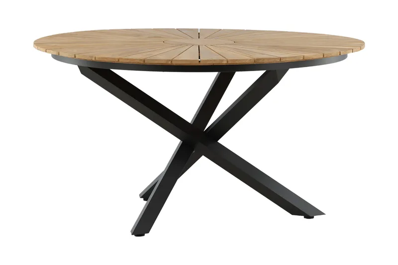 Mexico Matbord Utomhus Rund 140 cm Brun/Svart - Venture Home - Utemöbler - Utebord & trädgårdsbord - Matbord utomhus
