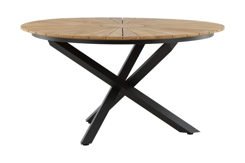 Mexico Matbord Utomhus Rund 140 cm Brun/Svart - Venture Home - Utemöbler - Utebord & trädgårdsbord - Matbord utomhus