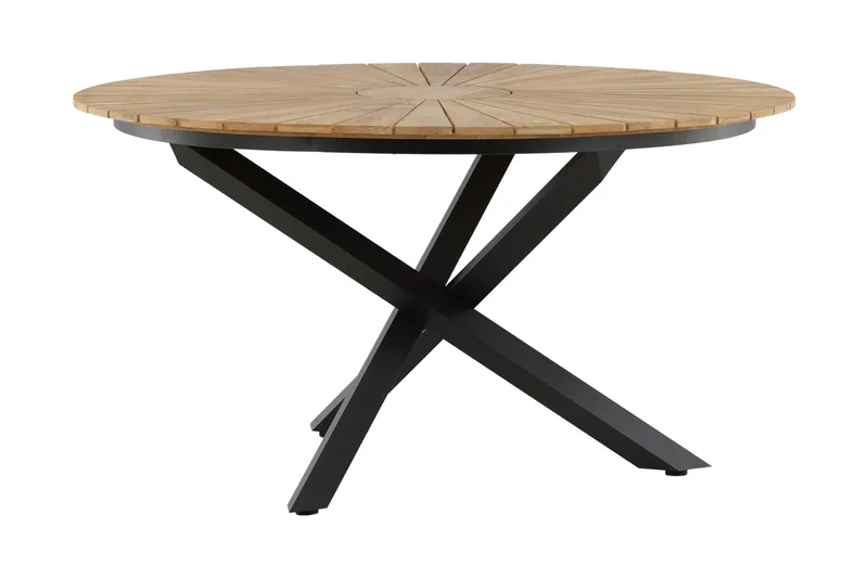 Mexico Matbord Utomhus Rund 140 cm Brun/Svart - Venture Home - Utemöbler - Utebord & trädgårdsbord - Matbord utomhus
