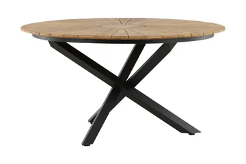 Mexico Matbord Utomhus Rund 140 cm Brun/Svart - Venture Home - Utemöbler - Utebord & trädgårdsbord - Matbord utomhus
