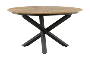 Mexico Matbord Utomhus Rund 140 cm Brun/Svart - Venture Home - Utemöbler - Utebord & trädgårdsbord - Matbord utomhus