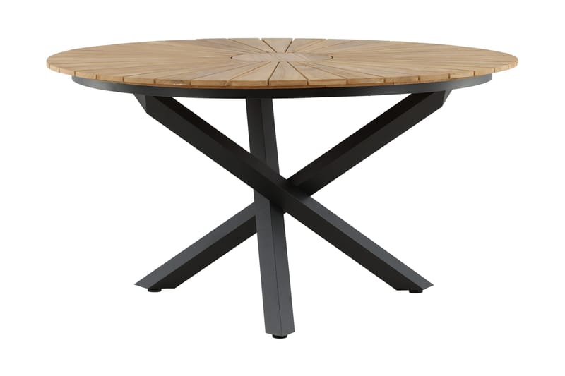 Mexico Matbord Utomhus Rund 140 cm Brun/Svart - Venture Home - Utemöbler - Utebord & trädgårdsbord - Matbord utomhus