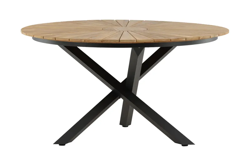 Mexico Matbord Utomhus Rund 140 cm Brun/Svart - Venture Home - Utemöbler - Utebord & trädgårdsbord - Matbord utomhus
