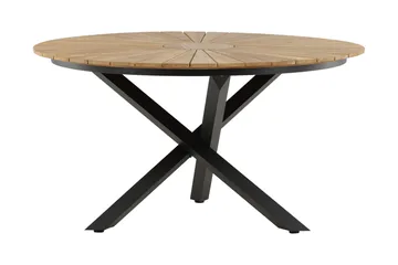 Mexico Matbord Utomhus Rund 140 cm Brun/Svart - Venture Home - Utemöbler - Utebord & trädgårdsbord - Matbord utomhus