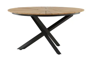 Mexico Matbord Utomhus Rund 140 cm Brun/Svart - Venture Home - Utemöbler - Utebord & trädgårdsbord - Matbord utomhus