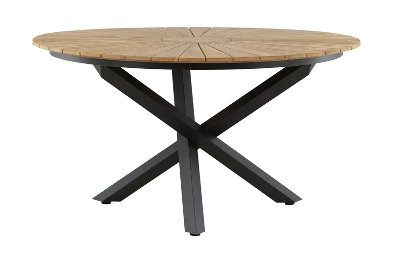 Mexico Matbord Utomhus Rund 140 cm Brun/Svart - Venture Home - Utemöbler - Utebord & trädgårdsbord - Matbord utomhus