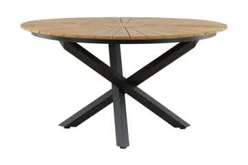 Mexico Matbord Utomhus Rund 140 cm Brun/Svart - Venture Home - Utemöbler - Utebord & trädgårdsbord - Matbord utomhus