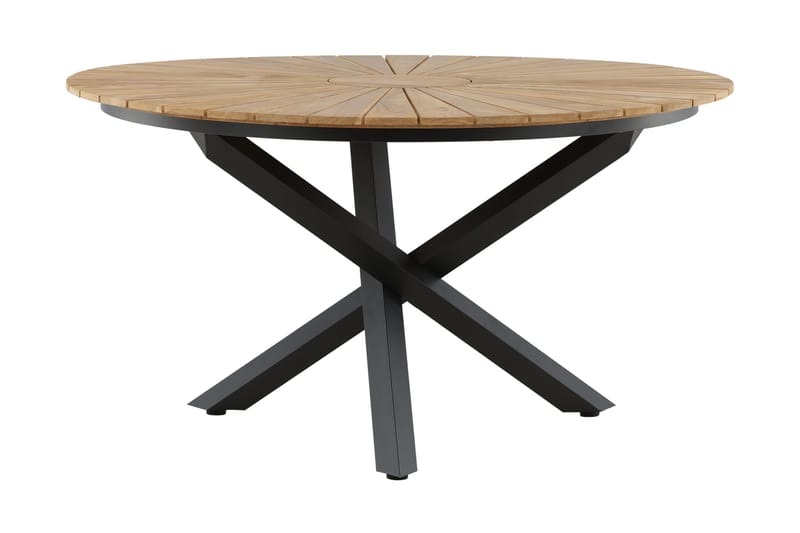 Mexico Matbord Utomhus Rund 140 cm Brun/Svart - Venture Home - Utemöbler - Utebord & trädgårdsbord - Matbord utomhus