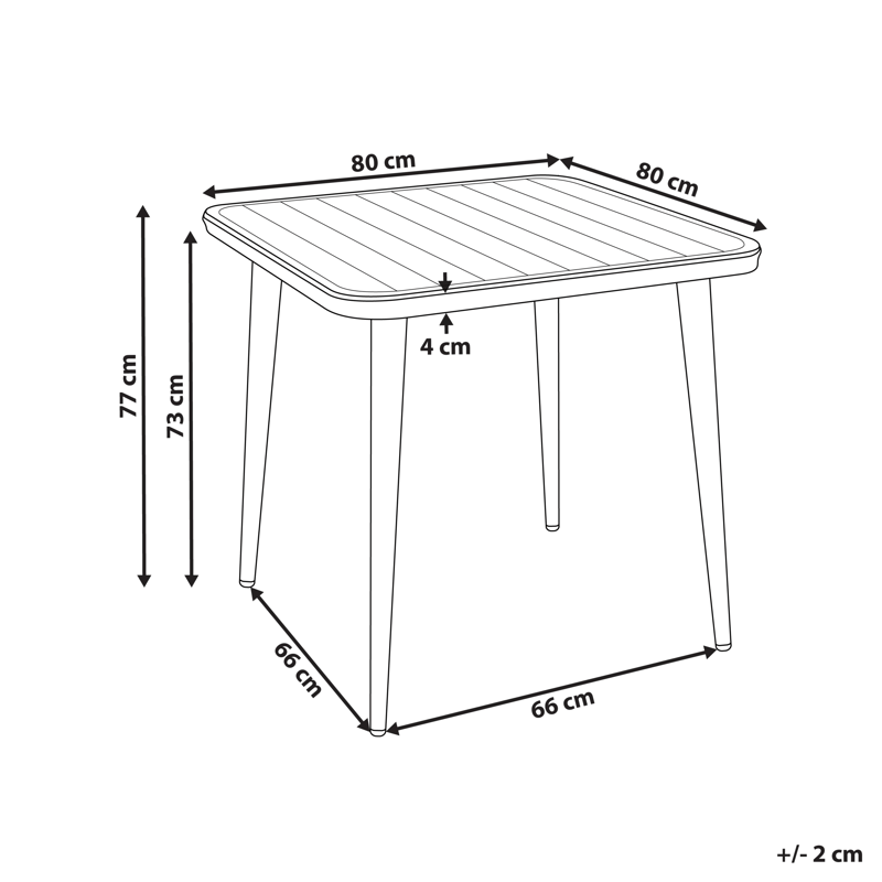 Matbord utomhus Naturno 80 cm Aluminum - Beige - Utemöbler - Utebord & trädgårdsbord - Matbord utomhus