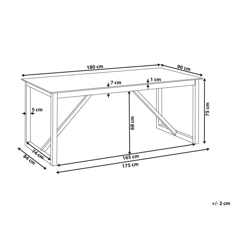 Matbord utomhus Notteri 90x180 cm Betong - Grå/Brun - Utemöbler - Utebord & trädgårdsbord - Matbord utomhus
