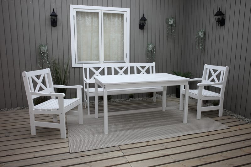 Olivo Fasta Matbord Utomhus 135 cm Vit - Utemöbler - Utebord & trädgårdsbord - Matbord utomhus