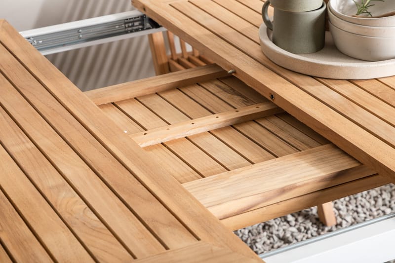 Panama Förlängningsbart Matbord Utomhus 224-324 cm - Teak/Vit - Utemöbler - Utebord & trädgårdsbord - Matbord utomhus