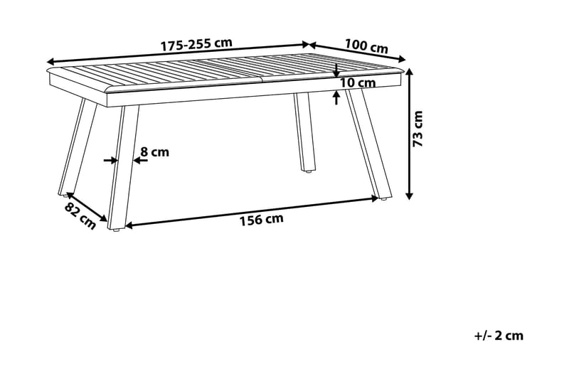 Pereta Trädgårdsbord 255 cm - Grå - Matbord utomhus